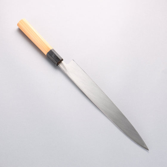 Sakai Takayuki INOX Hakugin Mirror Finish Yanagiba with Yew Wood Handle - Seisuke Knife