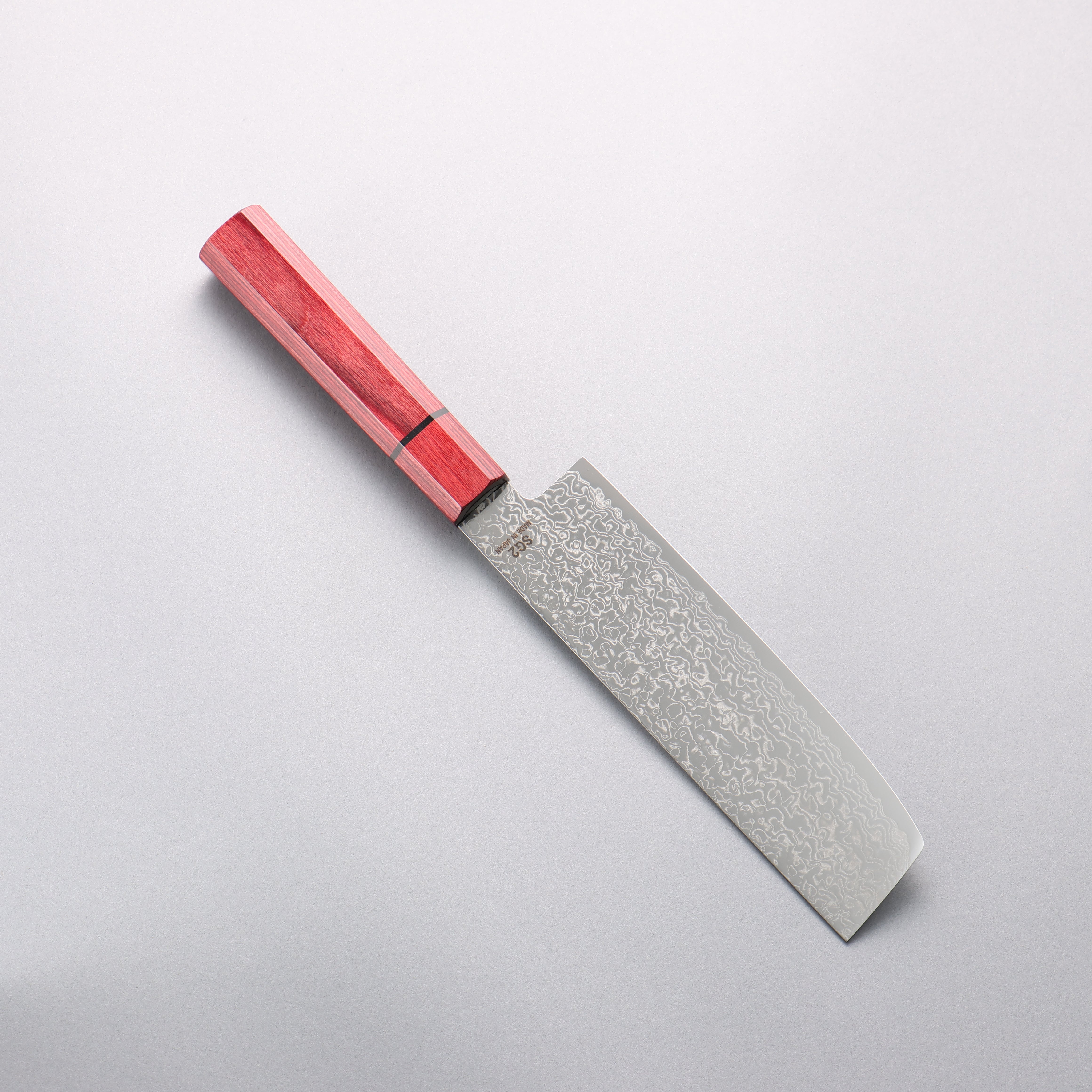 Higuchi SG2 Damascus Migaki Finished Usuba 165mm Red Pakka wood Handle - Seisuke Knife