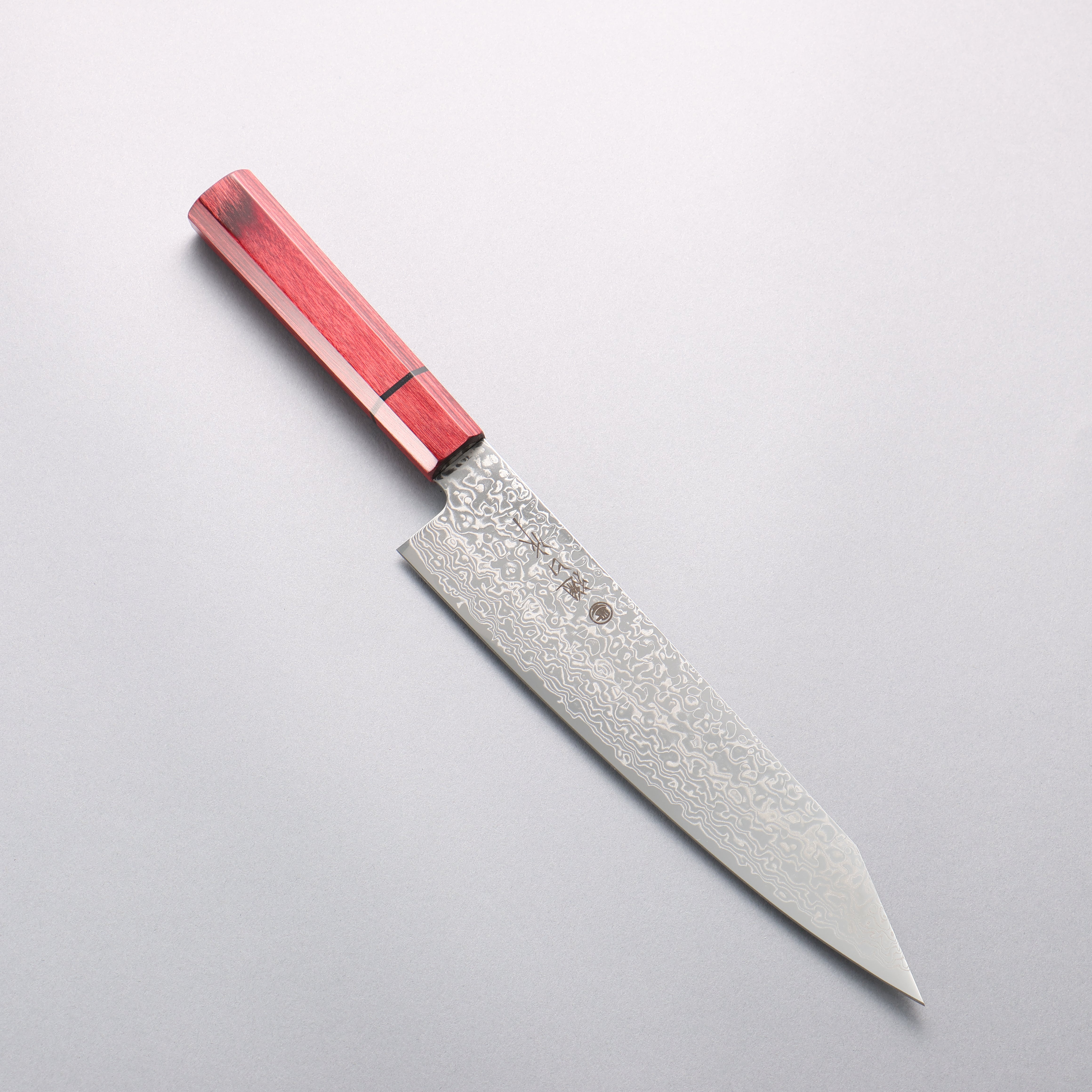 Higuchi SG2 Damascus Migaki Finished Kiritsuke Gyuto 210mm Red Pakka w