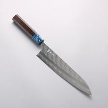  Yoshimi Kato Hyo SG2 Hammered Gyuto 210mm Ebony & Blue Marble Resin Handle - Seisuke Knife