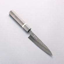  Yoshimi Kato Minamo SG2 Hammered Petty-Utility 120mm Gray Stabilized Wood (White Ring) Handle - Seisuke Knife