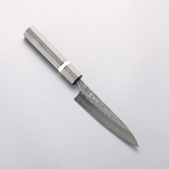 Yoshimi Kato Minamo SG2 Hammered Petty-Utility 120mm Gray Stabilized Wood (White Ring) Handle - Seisuke Knife