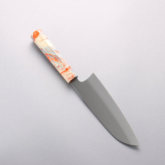 Makoto Kurosaki SG2 Migaki Finished Santoku 165mm Lacquered Red & Blue Marble Handle - Seisuke Knife