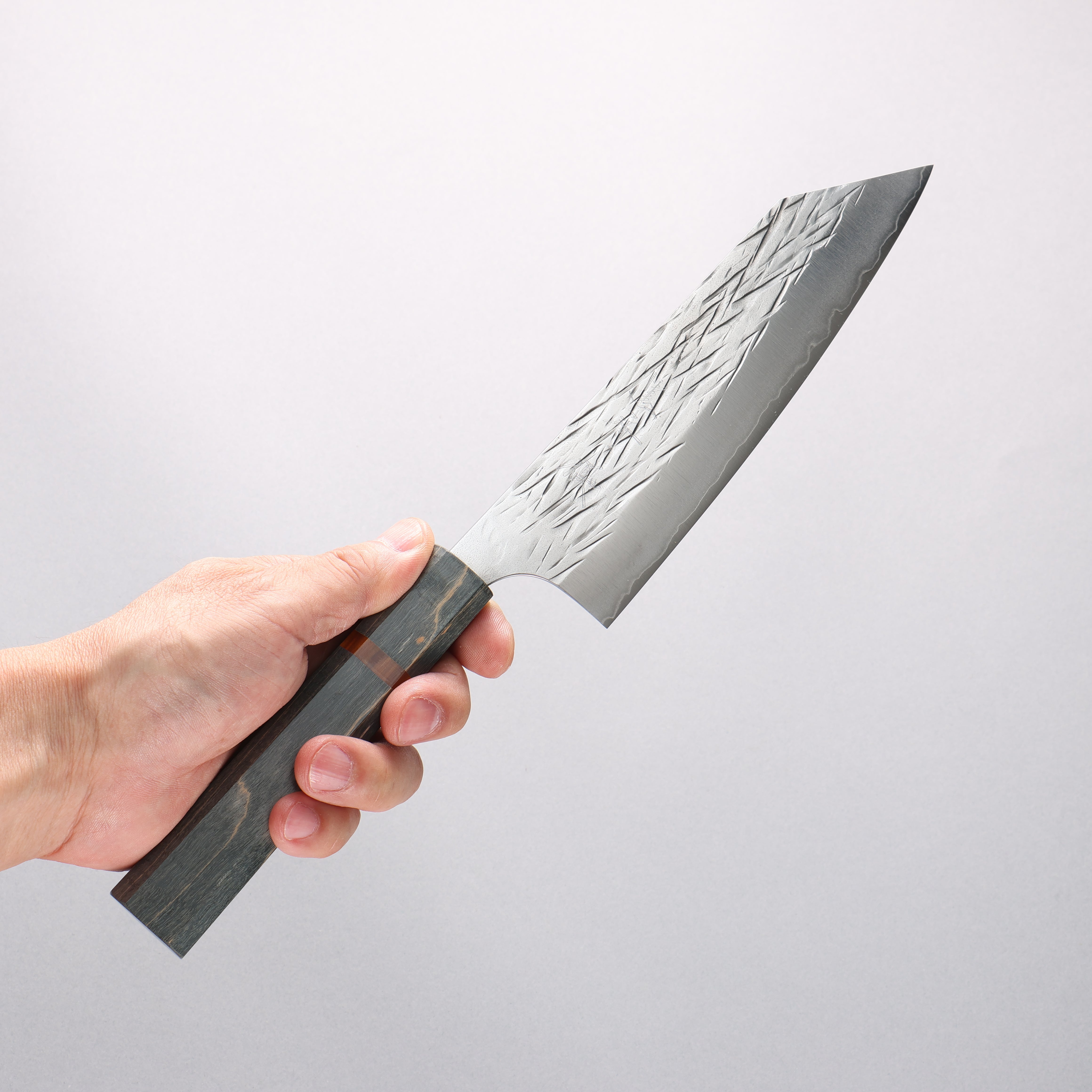 Yu Kurosaki Juhyo Cobalt Special Steel Hammered Bunka 170mm Stabilized Wood & Acrylic Ring Handle - Seisuke Knife