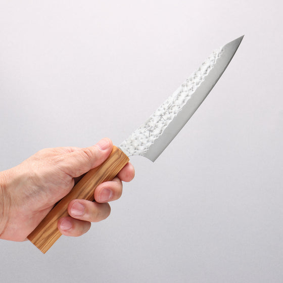 Yu Kurosaki Senko Ei SG2 Hammered Petty-Utility 150mm Olive Wood Handle - Seisuke Knife