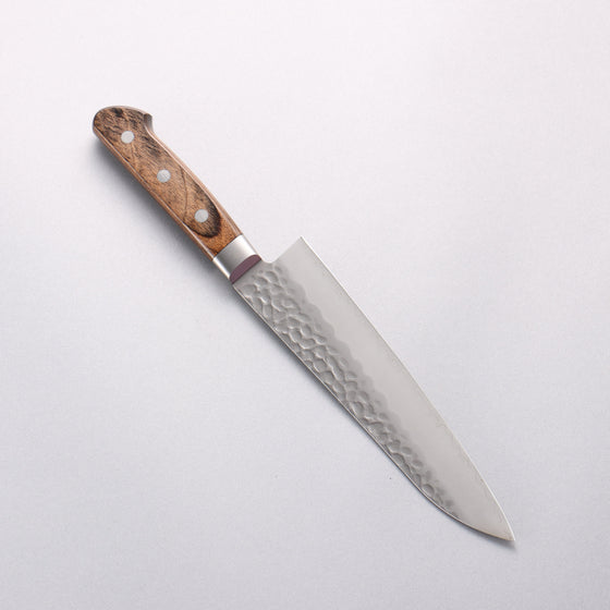 Seisuke AUS8 Hammered Gyuto 180mm Brown Pakka wood Handle - Seisuke Knife