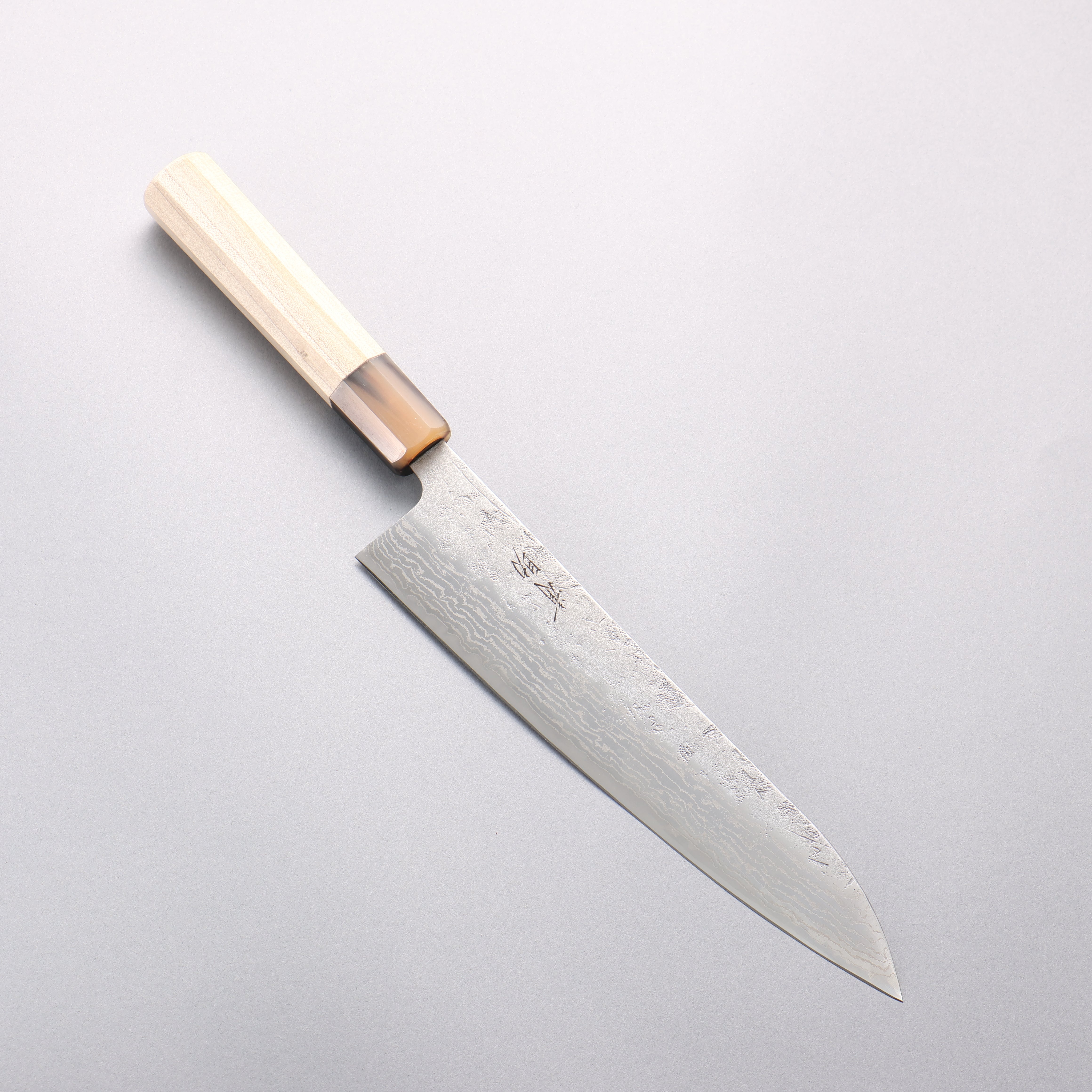 Seisuke Swedish Steel-stn Damascus Washiji Gyuto 210mm Magnolia Handle - Seisuke Knife