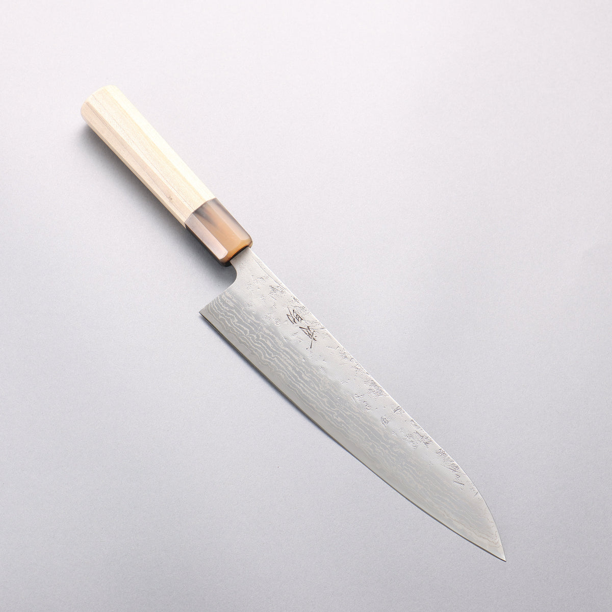 Seisuke Swedish Steel-stn Damascus Washiji Gyuto 210mm Magnolia Handle