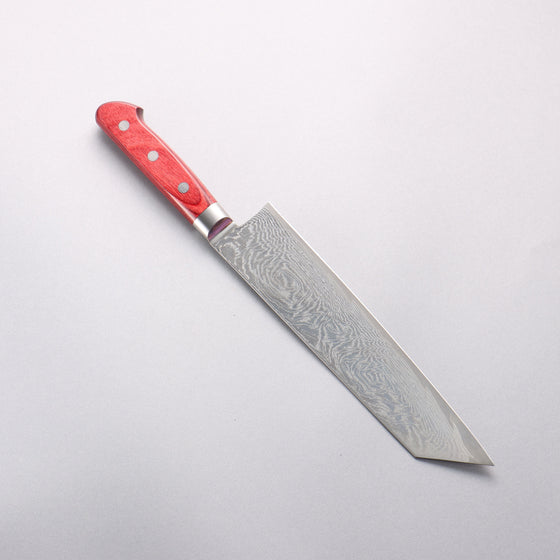 Seisuke Nami AUS10 Mirrored Finish Damascus Kiritsuke Gyuto 210mm Red Pakka wood Handle - Seisuke Knife