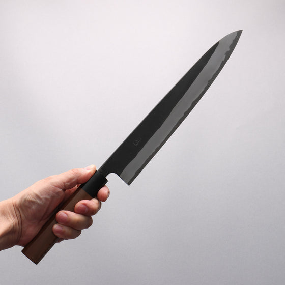 Nao Yamamoto Blue Steel Kurouchi Sujihiki 270mm Walnut Handle - Seisuke Knife
