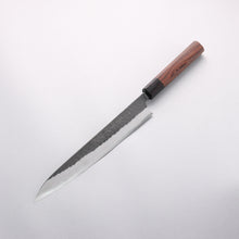  Nao Yamamoto Blue Super Kurouchi Hammered Damascus Yanagiba 240mm Rosewood Handle - Seisuke Knife