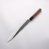 Nao Yamamoto Blue Super Kurouchi Hammered Damascus Yanagiba 240mm Rosewood Handle - Seisuke Knife - Slide 2