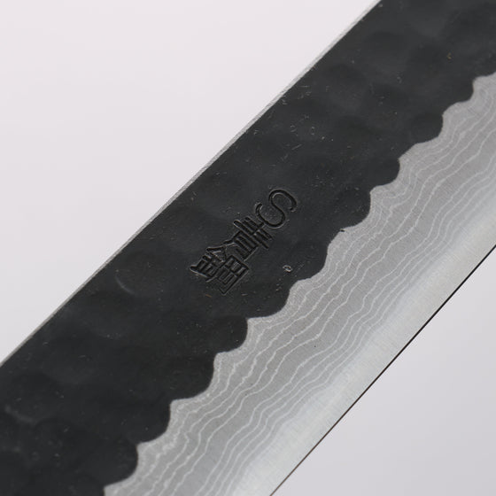 Nao Yamamoto Blue Super Kurouchi Hammered Damascus Yanagiba 240mm Rosewood Handle - Seisuke Knife