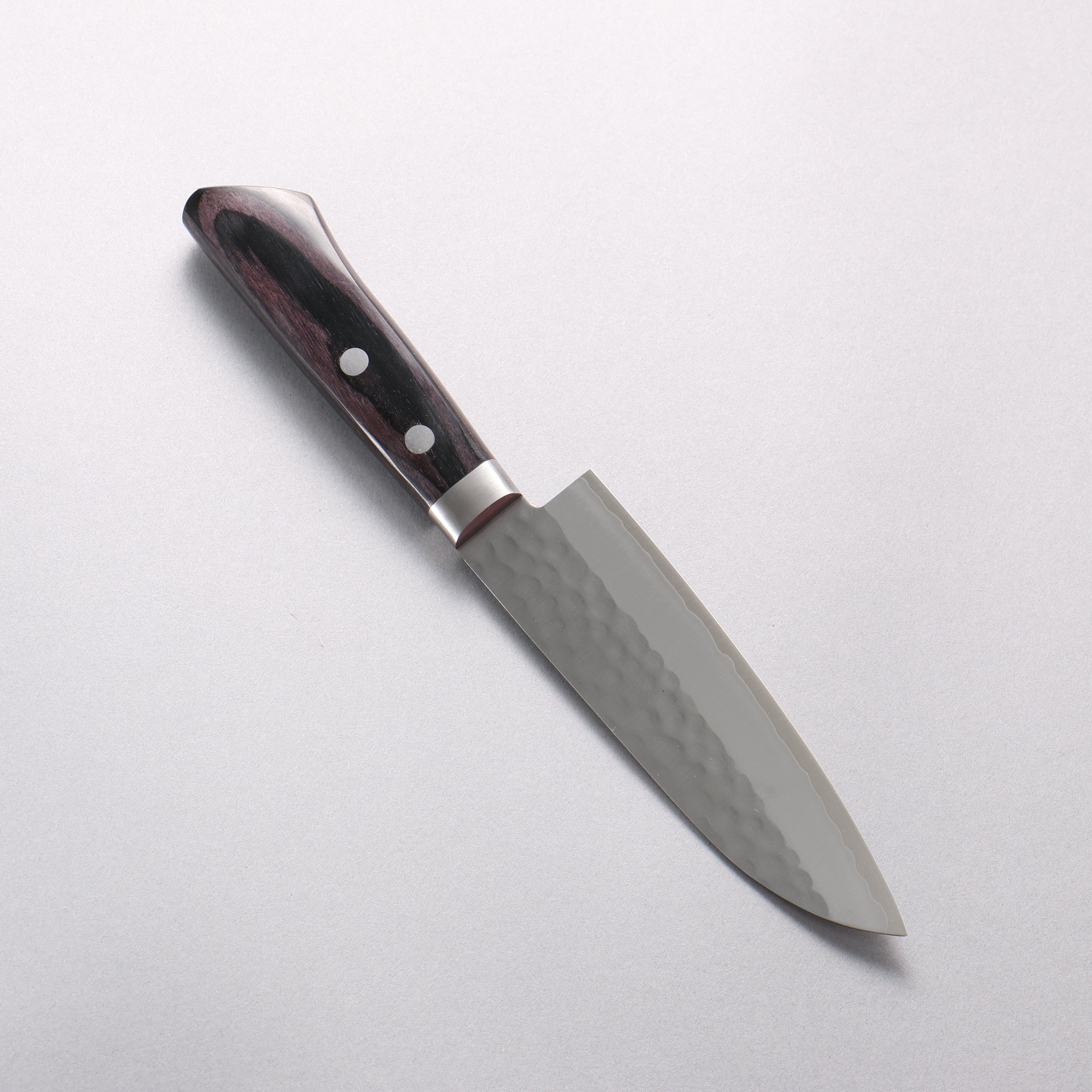 Kunihira VG1 Hammered Small Santoku 130mm Black Pakka wood Handle - Seisuke Knife