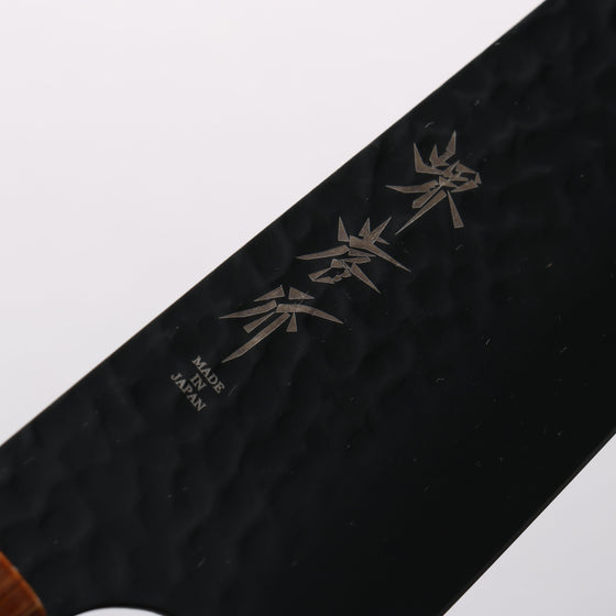 Sakai Takayuki Kurokage VG10 Hammered Teflon Coating Kiritsuke Gyuto 190mm Burnt Oak (Lacquered) Handle - Seisuke Knife