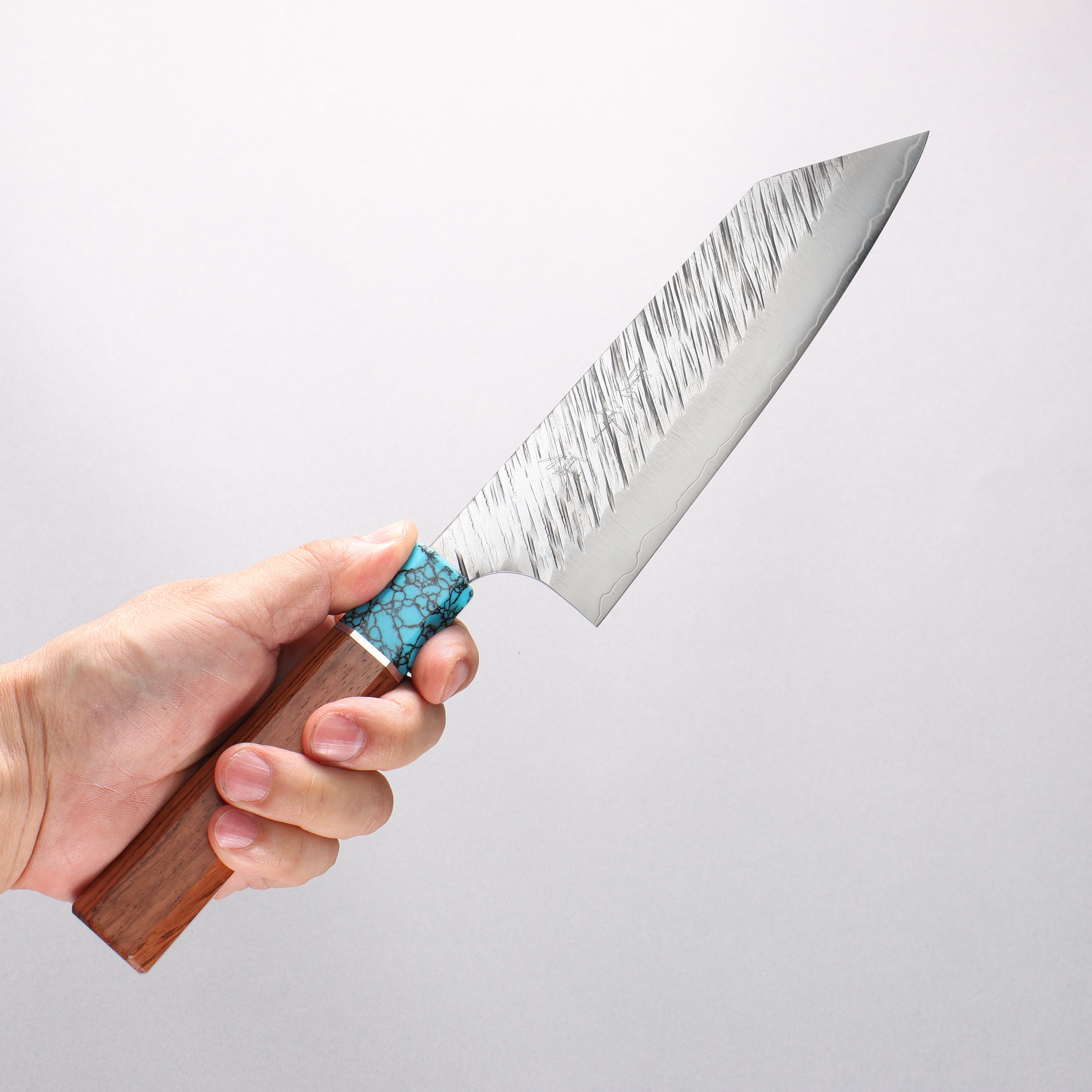 Yu Kurosaki Fujin SG2 Hammered Bunka 170mm Rosewood(ferrule: Turquoise with Ring) Handle - Seisuke Knife