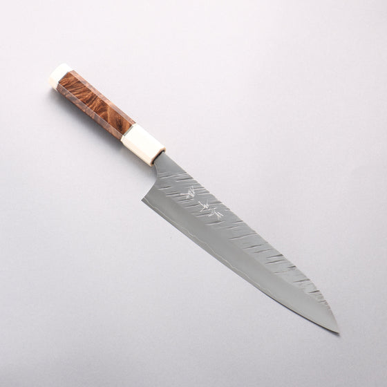 Yu Kurosaki Fujin SG2 Hammered Gyuto 210mm Chinese Quince Burl (White Ferrule and End Cap) Handle - Seisuke Knife