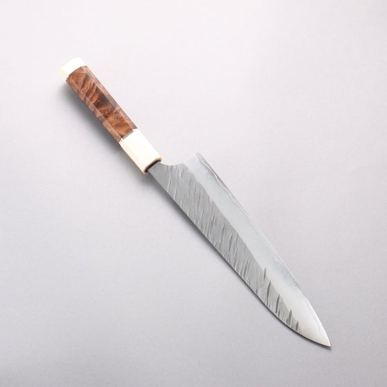 Yu Kurosaki Fujin SG2 Hammered Gyuto 210mm Chinese Quince Burl (White Ferrule and End Cap) Handle - Seisuke Knife