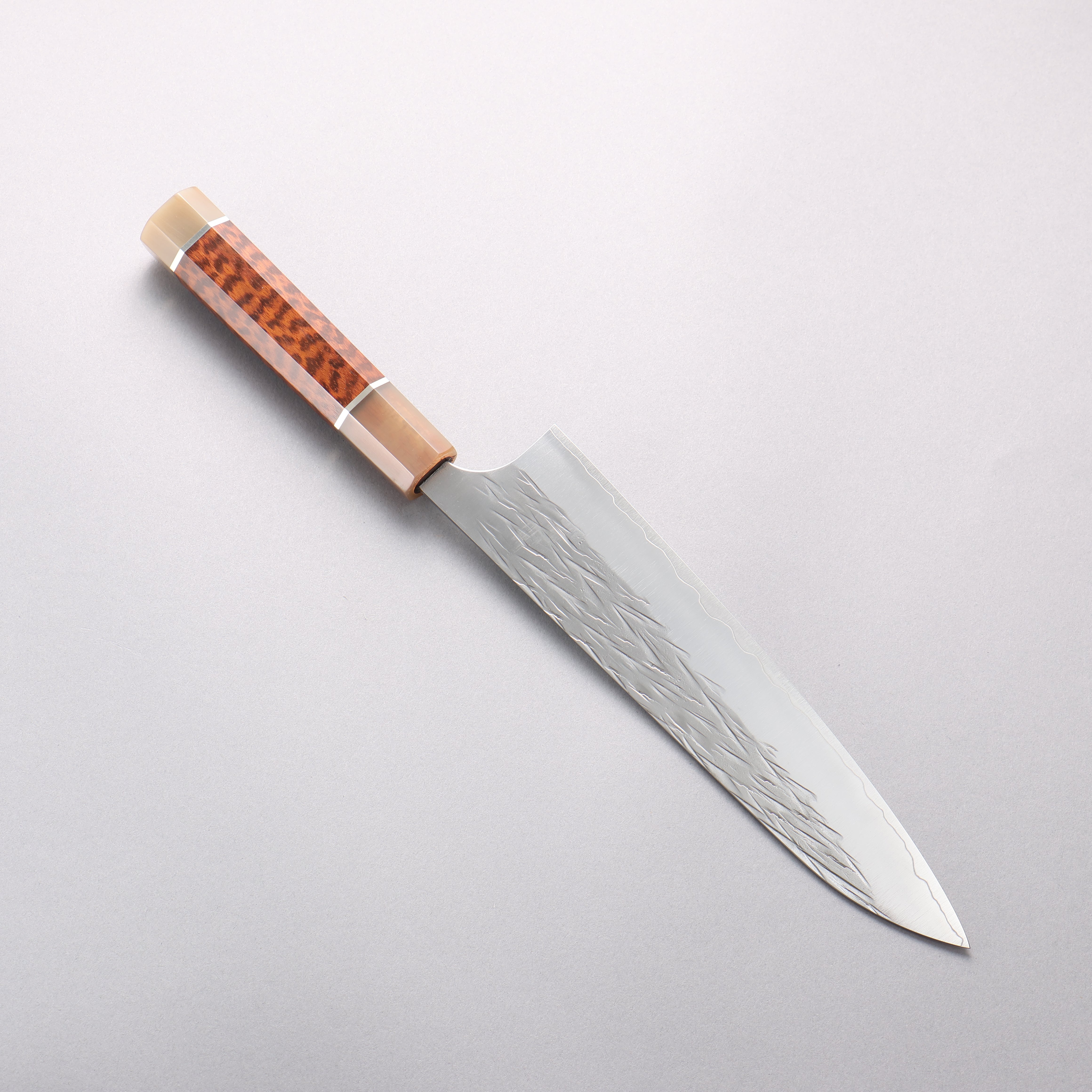 Yu Kurosaki Juhyo Cobalt Special Steel Hammered Gyuto 210mm Snakewood (with Double Marble Horns) Handle - Seisuke Knife