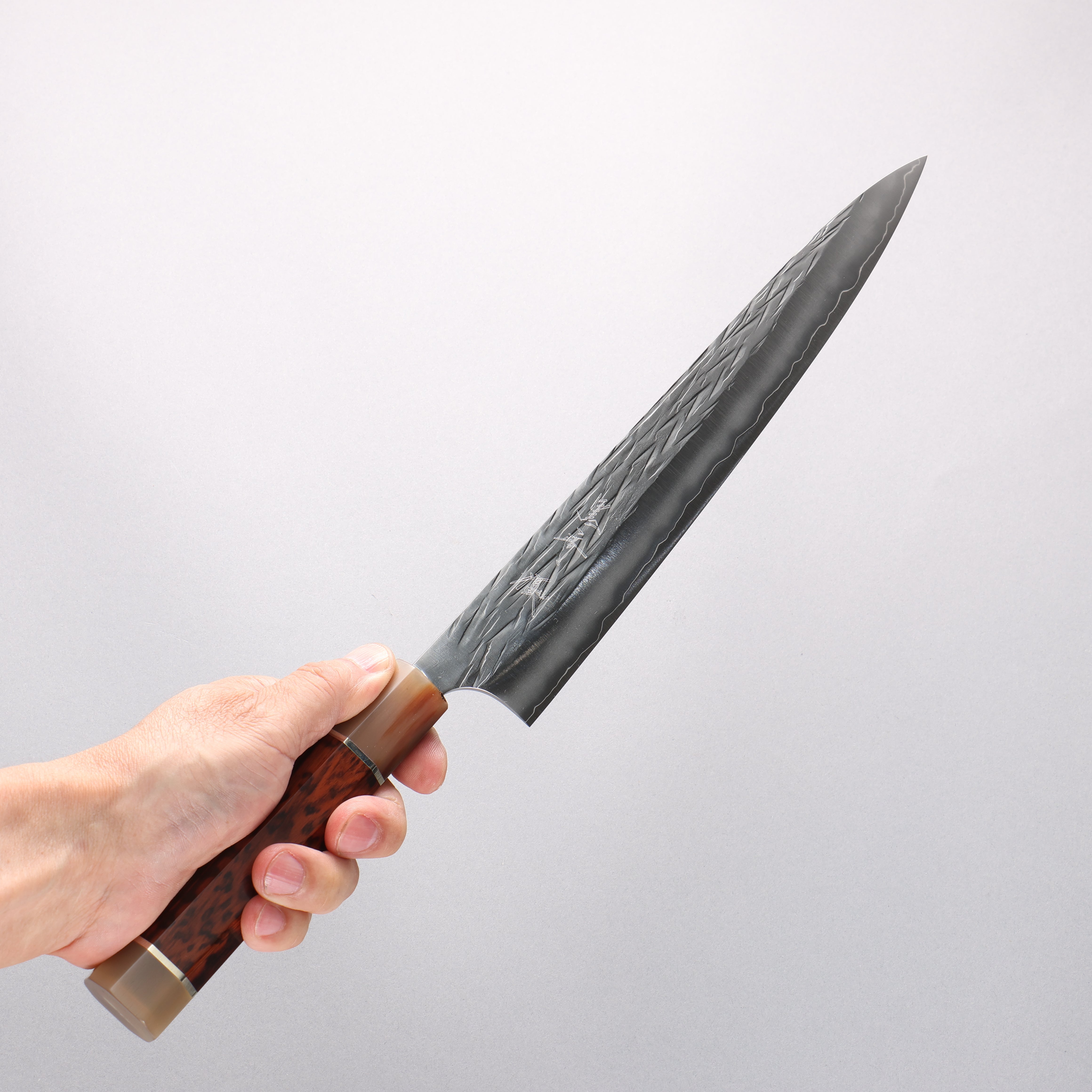 Yu Kurosaki Juhyo Cobalt Special Steel Hammered Sujihiki 270mm Snakewood (with Double Marble Horns) Handle - Seisuke Knife