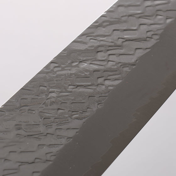 Takeshi Saji SPG STRIX Hammered Migaki Finished Santoku 180mm White Green Gold Acrylic Handle - Seisuke Knife