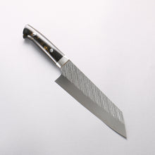  Takeshi Saji SPG STRIX Hammered Migaki Finished Bunka 180mm Black Gold Acrylic Handle - Seisuke Knife