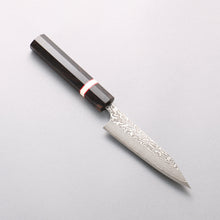  Yoshimi Kato SG2 Black Damascus Kiritsuke Petty-Utility 120mm Ebony (White Ring) Handle - Seisuke Knife