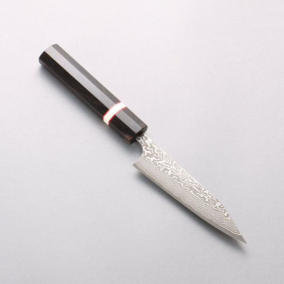 Yoshimi Kato SG2 Black Damascus Kiritsuke Petty-Utility 120mm Ebony (White Ring) Handle - Seisuke Knife
