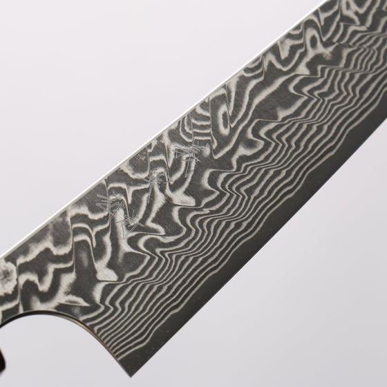 Yoshimi Kato SG2 Black Damascus Kiritsuke Petty-Utility 120mm Ebony (White Ring) Handle - Seisuke Knife