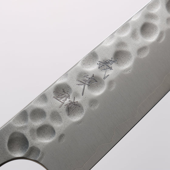 Yoshimi Kato Silver Steel No.3 Hammered Petty-Utility 150mm Honduras (ferrule: White Pakka wood) Handle - Seisuke Knife