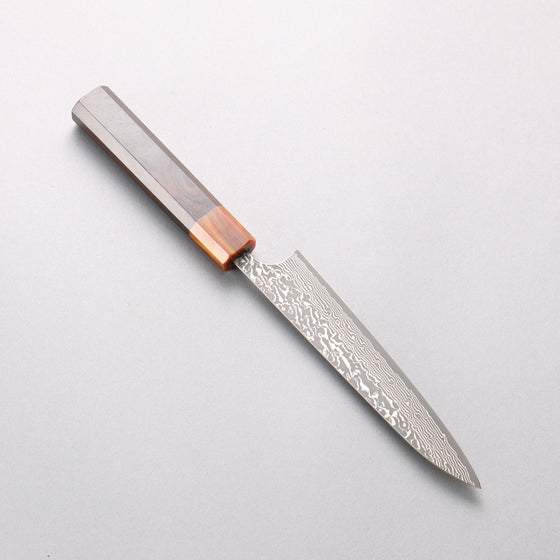 Yoshimi Kato SG2 Black Damascus Petty-Utility 150mm Ebony (ferrule: Orange Resin) Handle - Seisuke Knife