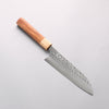 Yoshimi Kato Silver Steel No.3 Hammered(Maru) Migaki Finished Santoku 170mm Honduras (ferrule: White Pakka wood) Handle - Seisuke Knife - Slide 1