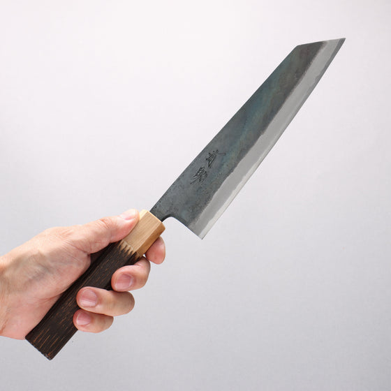 Seisuke Blue Steel No.1 Black Finished Kiritsuke Gyuto 210mm Burnt Chestnut & Cherry Handle - Seisuke Knife