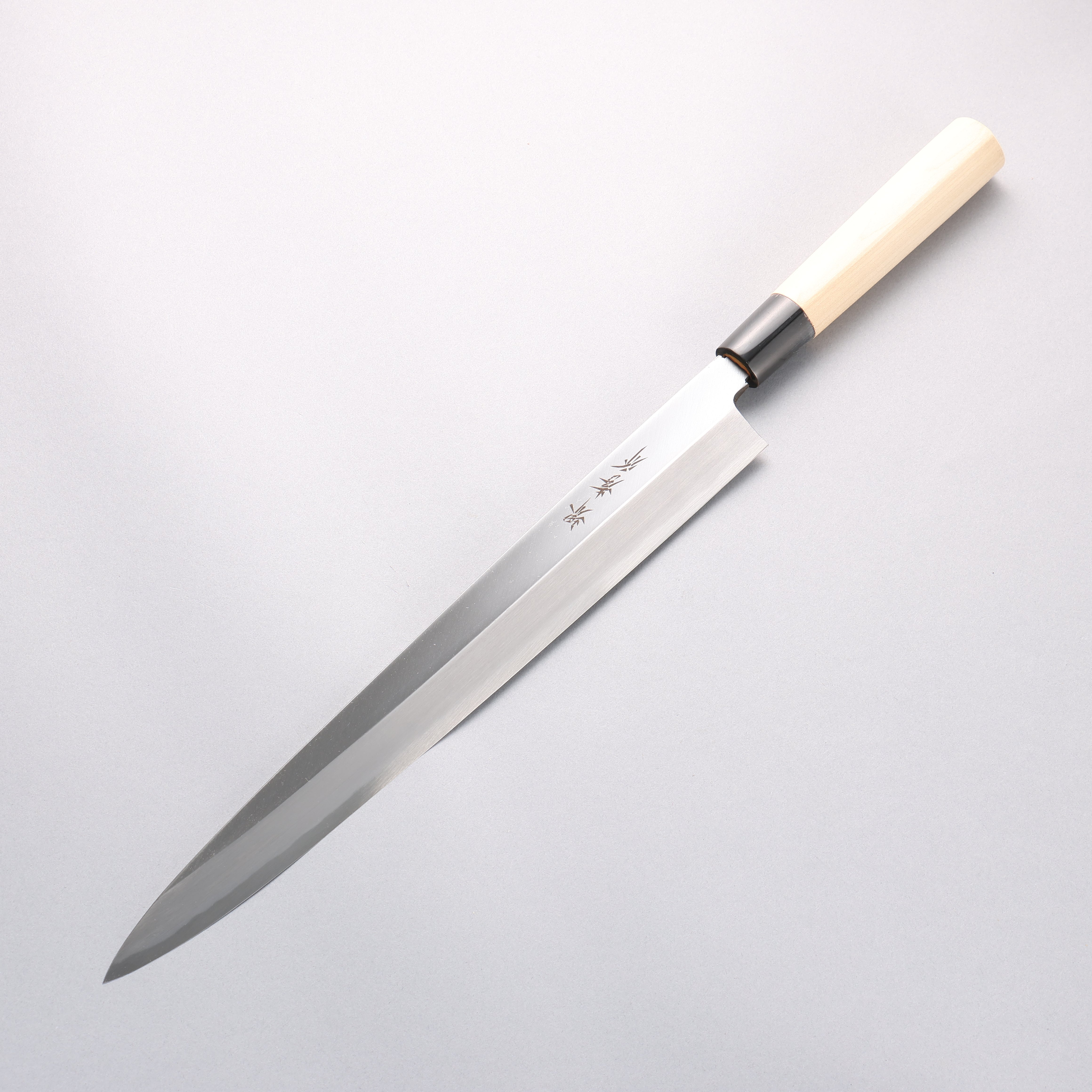 [Left Handed] Sakai Takayuki Kasumitogi White Steel Yanagiba Chef Knife with Water Buffalo Handle - Seisuke Knife