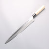 [Left Handed] Sakai Takayuki Kasumitogi White Steel Yanagiba Chef Knife with Water Buffalo Handle - Seisuke Knife - Slide 1