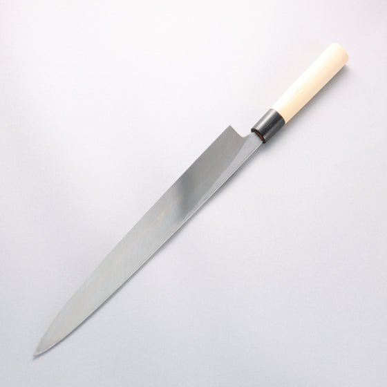 [Left Handed] Sakai Takayuki Kasumitogi White Steel Yanagiba Chef Knife with Water Buffalo Handle - Seisuke Knife