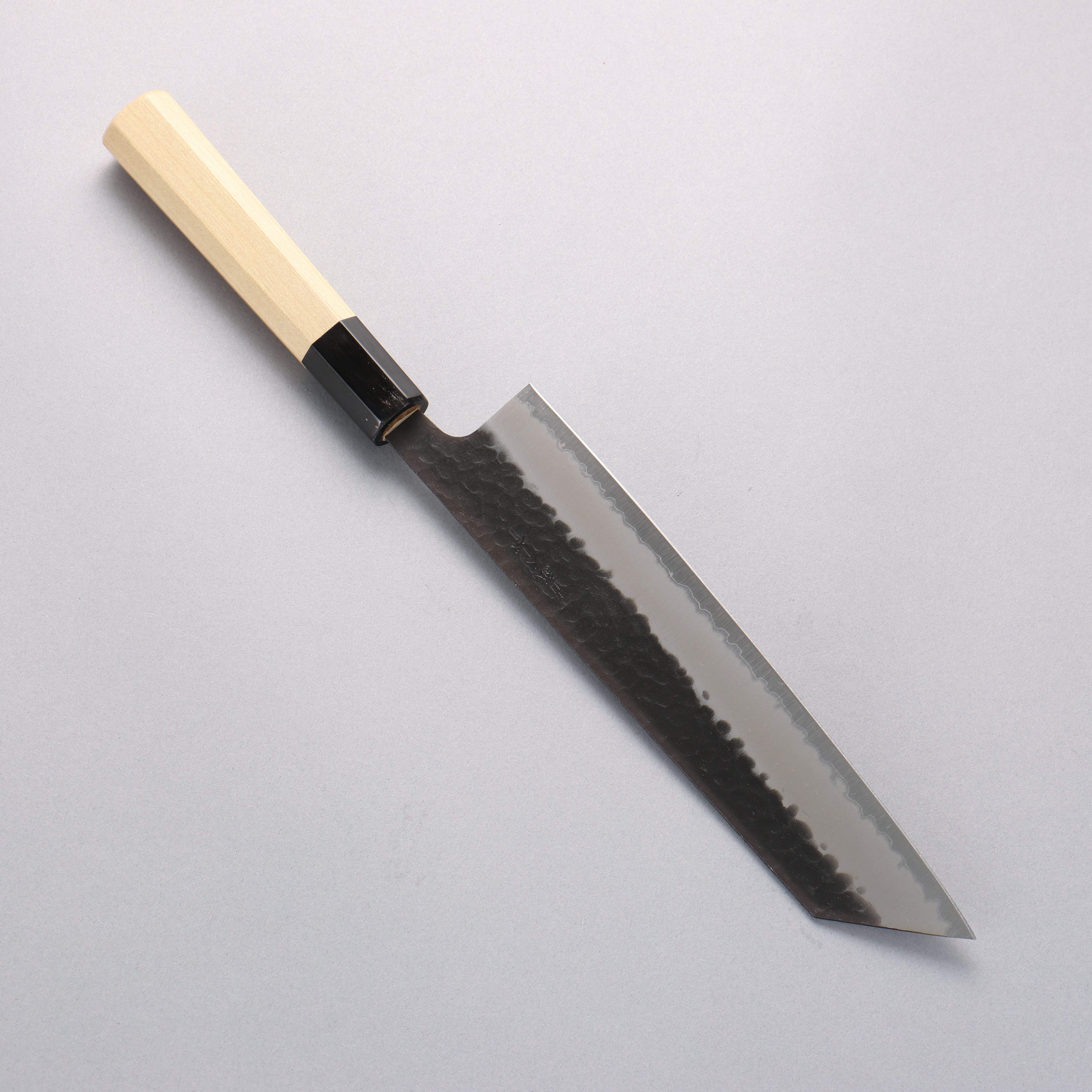 Oul Blue Super Hammered Black Finished Kiritsuke Gyuto 210mm Magnolia Handle - Seisuke Knife
