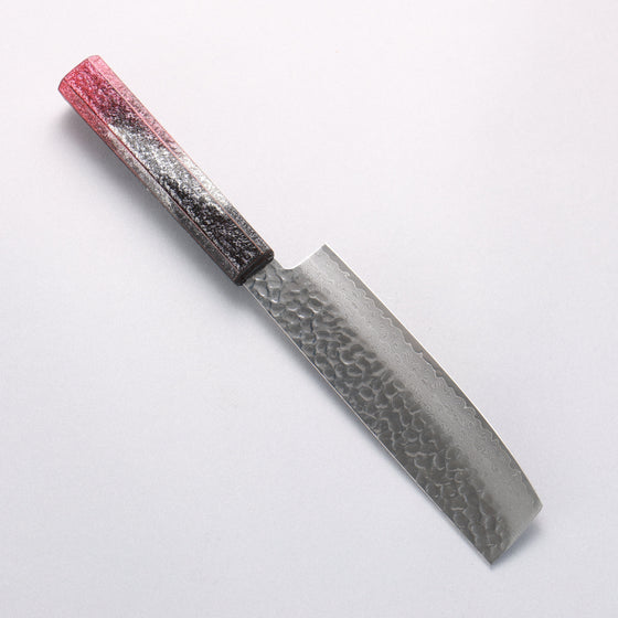 Sakai Takayuki Rinnou VG10 33 Layer Damascus Nakiri160mm Red Lacquered Handle - Seisuke Knife