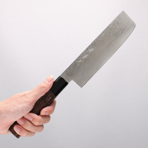 Sakai Takayuki Galaxy ZA-18 Damascus Nakiri 165mm with Wenge Handle - Seisuke Knife