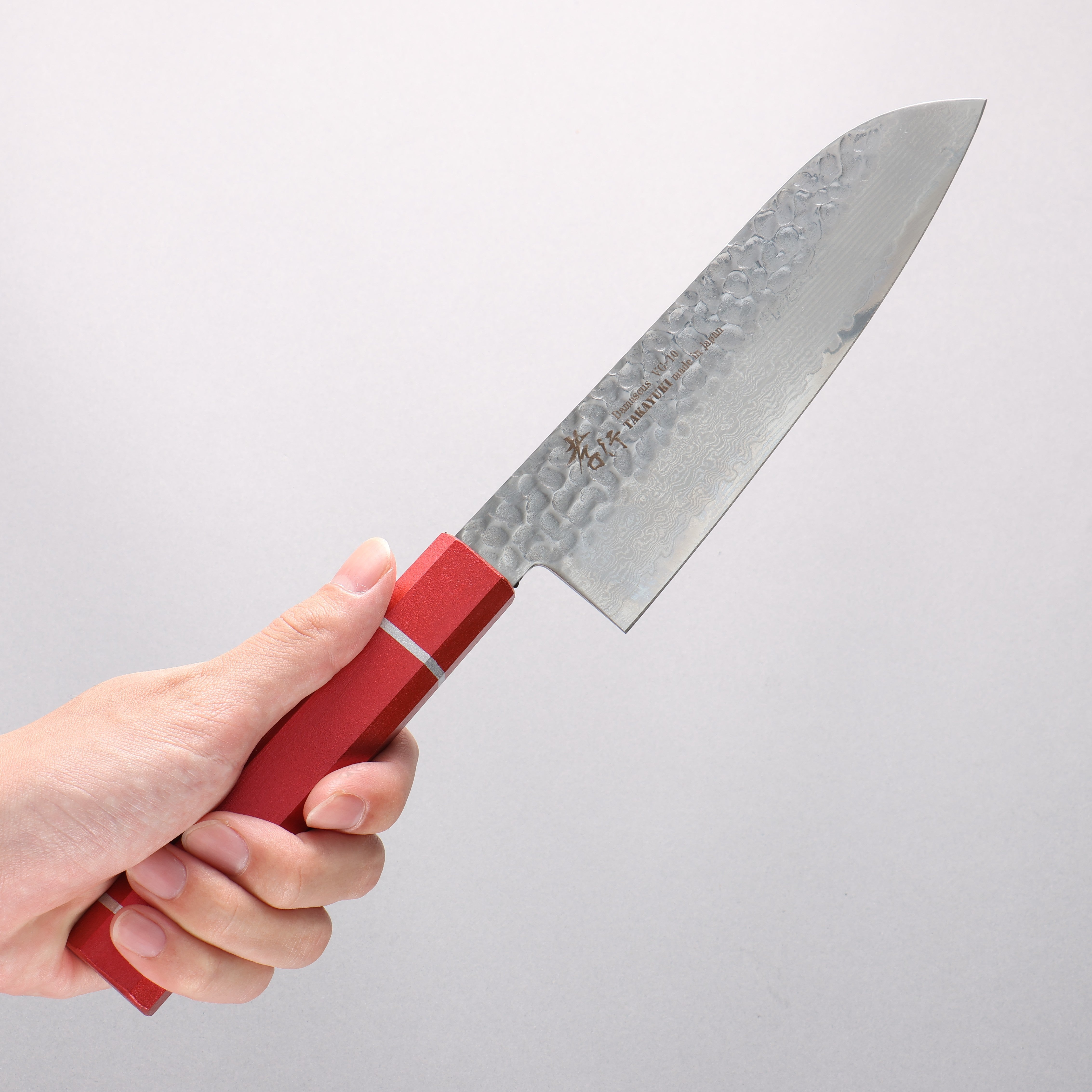 Sakai Takayuki VG10 33 Layer Damascus Santoku 170mm Live oak Lacquered (Kouseki) Handle - Seisuke Knife