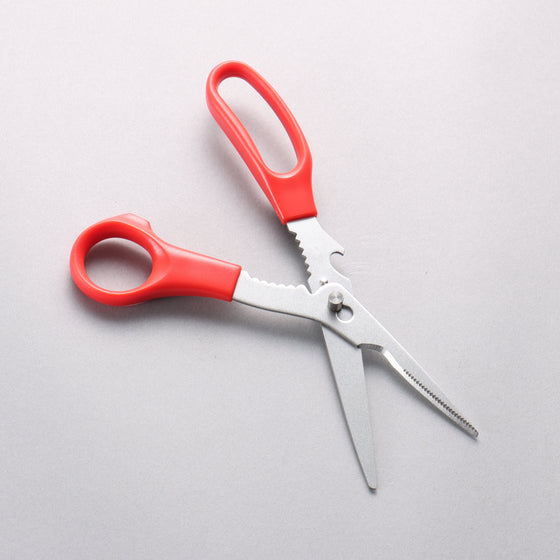 Top Products Multi-purpose kitchen scissors with floating tip Stainless Steel Red Plastic Handle 70 x 200 x 15mm - Seisuke Knife