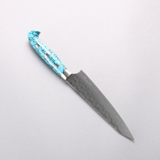 Yu Kurosaki Senko Ei SG2 Hammered Petty-Utility 150mm Turquoise Handle with Sheath - Seisuke Knife