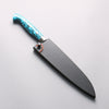 Yu Kurosaki Senko Ei SG2 Hammered Petty-Utility 150mm Turquoise Handle with Sheath - Seisuke Knife - Slide 7