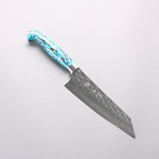 Yu Kurosaki Senko Ei SG2 Hammered Small Bunka 150mm Turquoise Handle with Sheath - Seisuke Knife