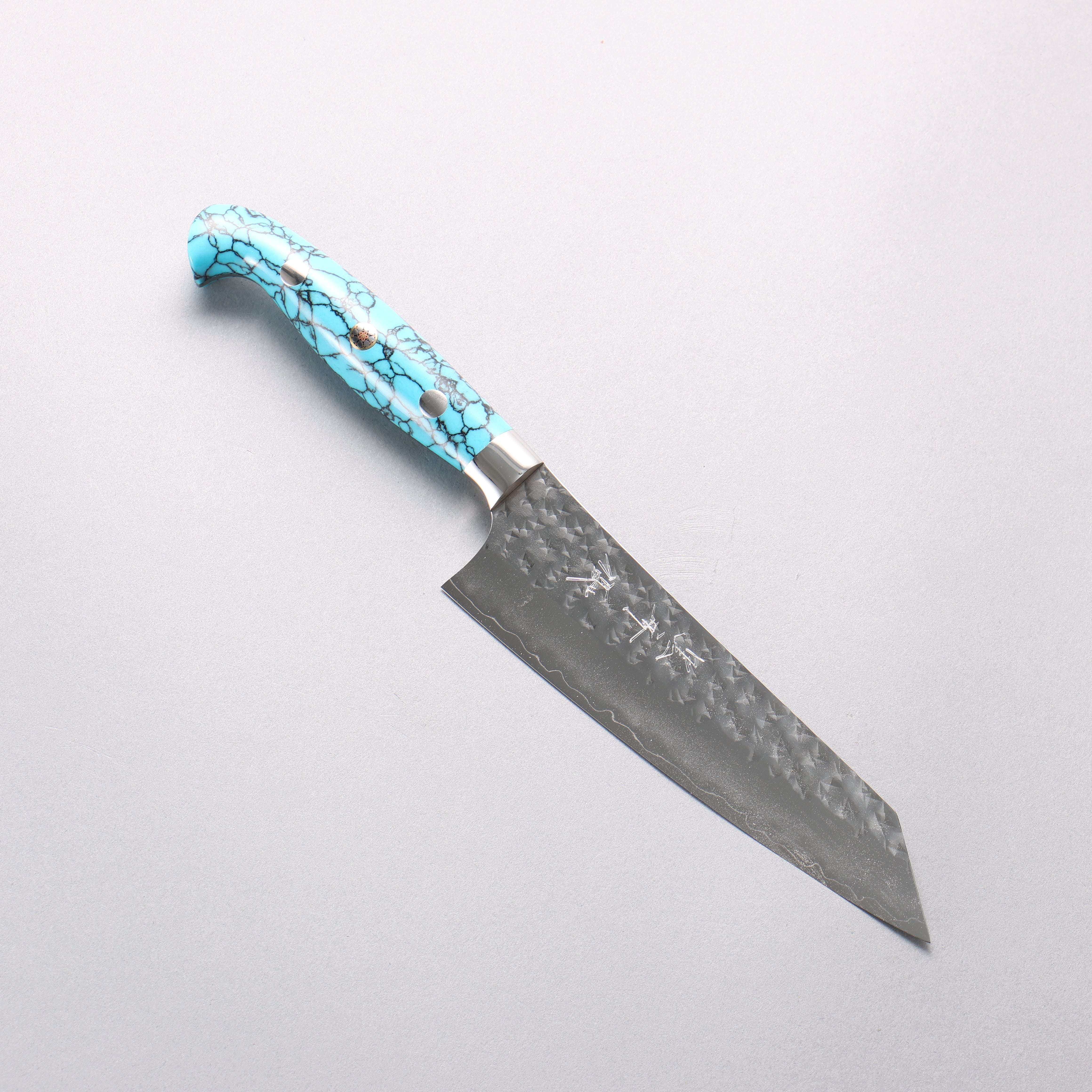 Yu Kurosaki Senko Ei SG2 Hammered Small Bunka 150mm Turquoise Handle - Seisuke Knife