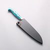Yu Kurosaki Senko Ei SG2 Hammered Small Bunka 150mm Turquoise Handle with Sheath - Seisuke Knife - Slide 7