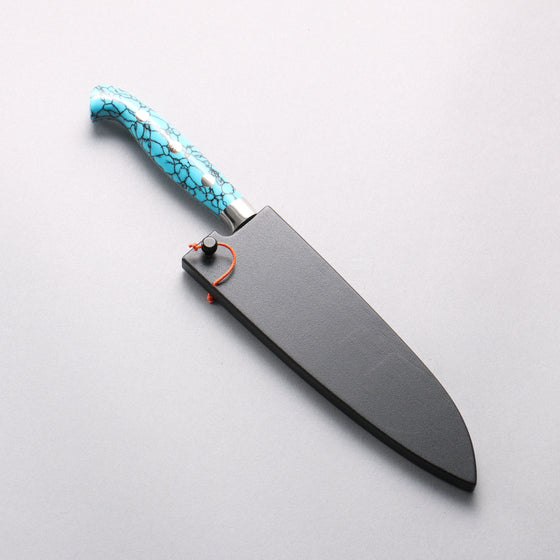 Yu Kurosaki Senko Ei SG2 Hammered Small Bunka 150mm Turquoise Handle with Sheath - Seisuke Knife