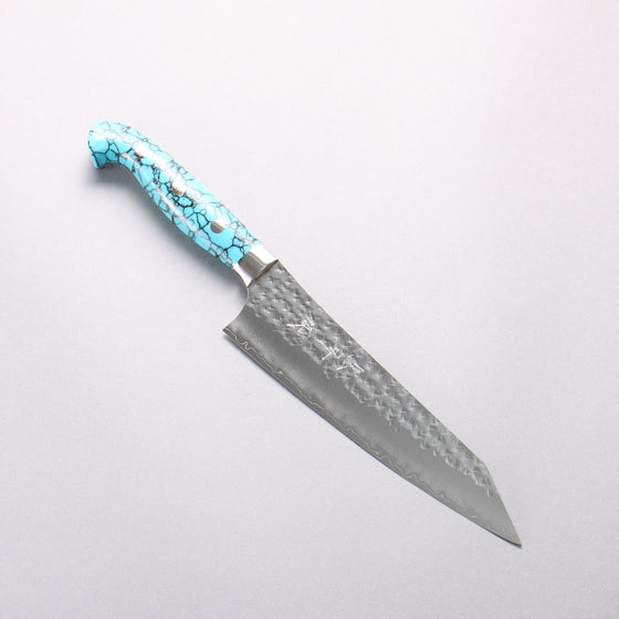 Yu Kurosaki Senko Ei SG2 Hammered Gyuto 180mm Turquoise Handle with Sheath - Seisuke Knife