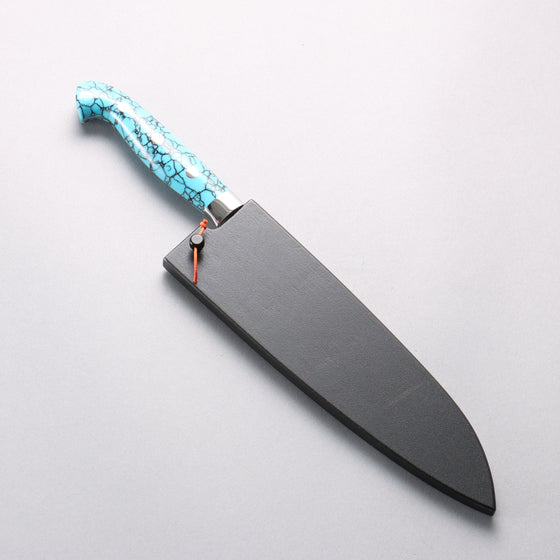 Yu Kurosaki Senko Ei SG2 Hammered Gyuto 180mm Turquoise Handle with Sheath - Seisuke Knife