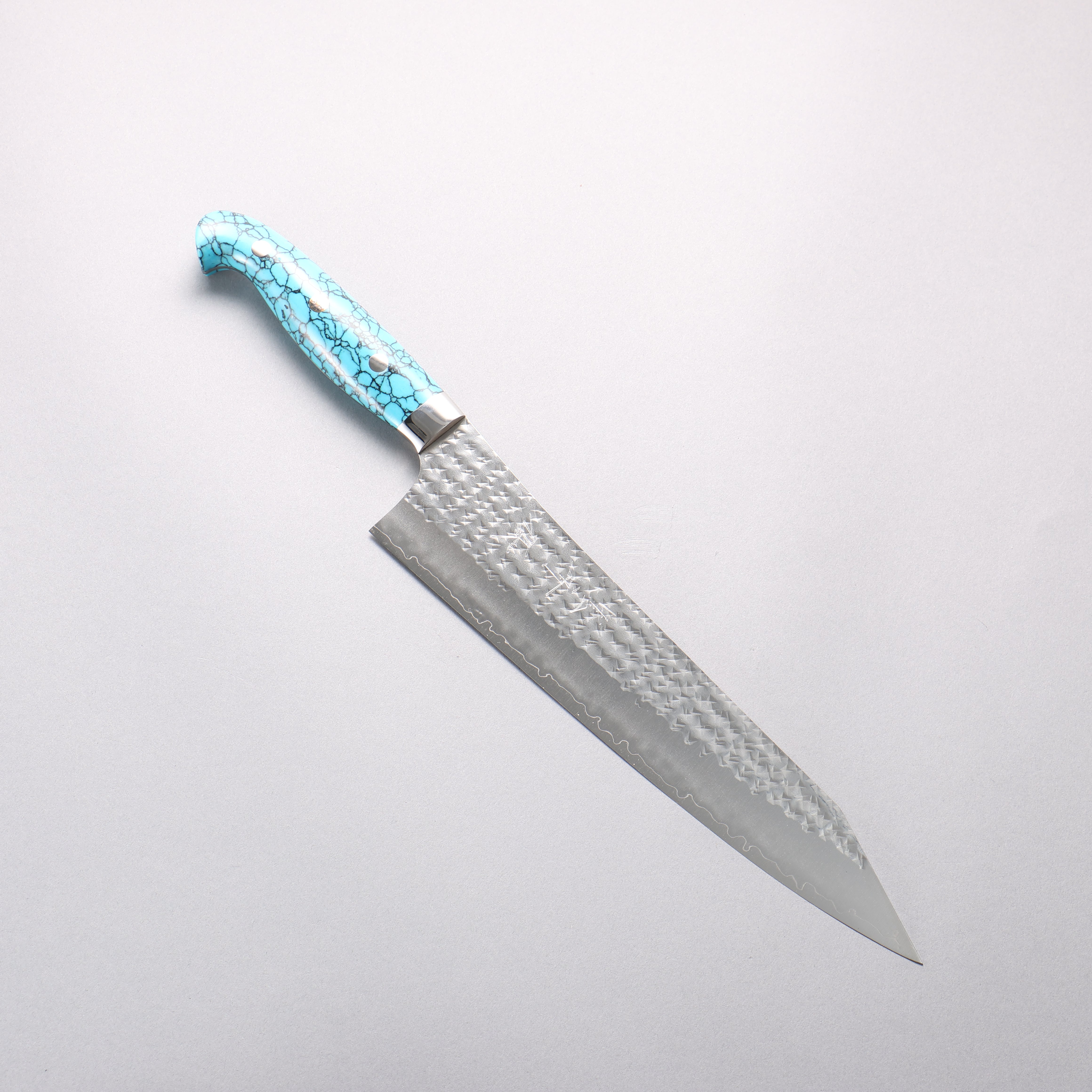 Yu Kurosaki Senko Ei SG2 Hammered Gyuto 240mm Turquoise Handle with Sheath - Seisuke Knife